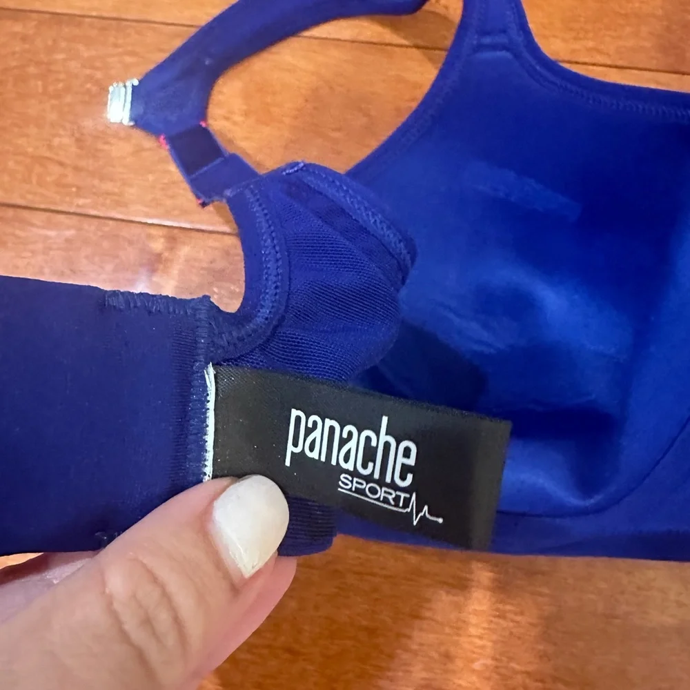 Panache Underwired Racerback High Impact Sport Bra Royal Blue Print 32E UK - Picture 6 of 9